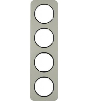 Рамка на 4 поста, Berker R.1, нержавеющая сталь, черный 10142104