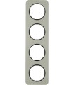 Рамка на 4 поста, Berker R.1, нержавеющая сталь, черный 10142104