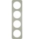 Рамка на 4 поста, Berker R.1, нержавеющая сталь, полярная белизна 10142114