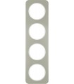 Рамка на 4 поста, Berker R.1, нержавеющая сталь, полярная белизна 10142114