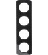 Рамка на 4 поста, Berker R.1, стекло, черный 10142116