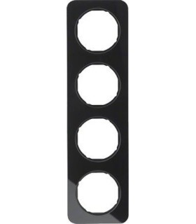Рамка на 4 поста, Berker R.1, стекло, черный 10142116