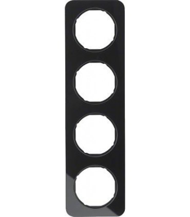 Рамка на 4 поста, Berker R.1, стекло, черный 10142116