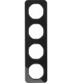 Рамка на 4 поста, Berker R.1, стекло, черный 10142116