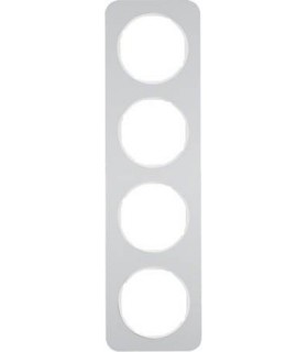 Рамка на 4 поста, Berker R.1, алюминий, полярная белизна 10142174