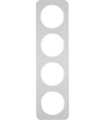 Рамка на 4 поста, Berker R.1, алюминий, полярная белизна 10142174