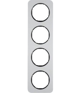 Рамка на 4 поста, Berker R.1, алюминий, черный 10142184