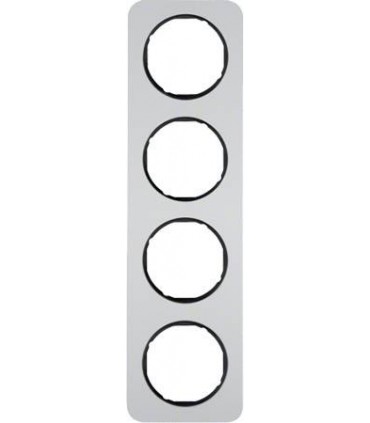 Рамка на 4 поста, Berker R.1, алюминий, черный 10142184