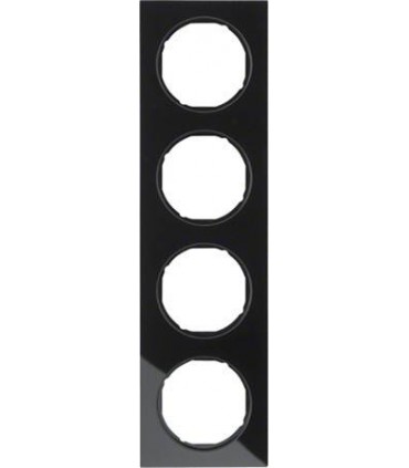 Рамка на 4 поста, Berker R.3, стекло, черный 10142216