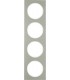 Рамка на 4 поста, Berker R.3, нержавеющая сталь, полярная белизна 10142214
