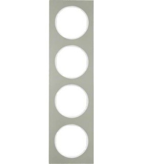 Рамка на 4 поста, Berker R.3, нержавеющая сталь, полярная белизна 10142214