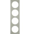 Рамка на 4 поста, Berker R.3, нержавеющая сталь, полярная белизна 10142214