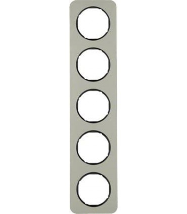 Рамка на 5 постов, Berker R.1, нержавеющая сталь, черный 10152104