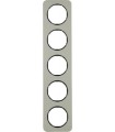 Рамка на 5 постов, Berker R.1, нержавеющая сталь, черный 10152104