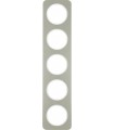 Рамка на 5 постов, Berker R.1, нержавеющая сталь, полярная белизна 10152114