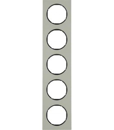 Рамка на 5 постов, Berker R.3, нержавеющая сталь, черный 10152204