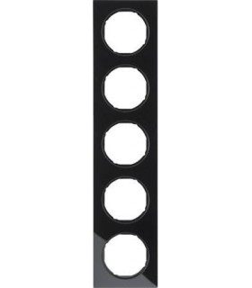 Рамка на 5 постов, Berker R.3, стекло, черный 10152216