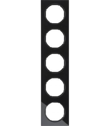Рамка на 5 постов, Berker R.3, стекло, черный 10152216