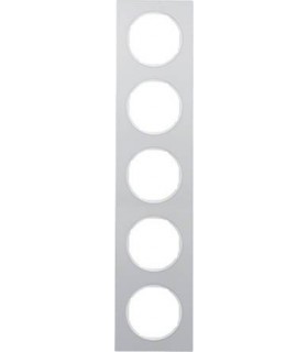 Рамка на 5 постов, Berker R.3, алюминий, полярная белизна 10152274