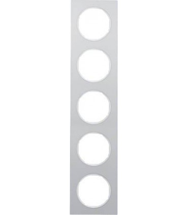 Рамка на 5 постов, Berker R.3, алюминий, полярная белизна 10152274