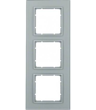 Рамка на 3 поста, Berker B.7, стекло, алюминий 10136414