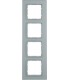 Рамка на 4 поста, Berker B.7, стекло, алюминий 10146414