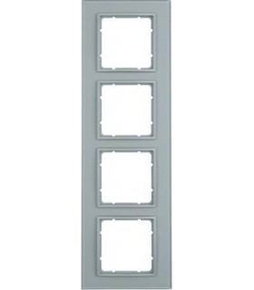 Рамка на 4 поста, Berker B.7, стекло, алюминий 10146414