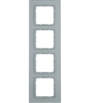Рамка на 4 поста, Berker B.7, стекло, алюминий 10146414