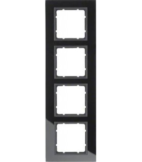 Рамка на 4 поста, Berker B.7, стекло, черный 10146616