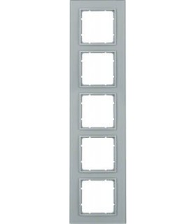 Рамка на 5 постов, Berker B.7, стекло, алюминий 10156414