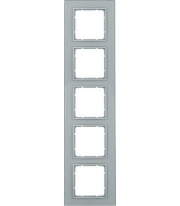 Рамка на 5 постов, Berker B.7, стекло, алюминий 10156414