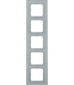 Рамка на 5 постов, Berker B.7, стекло, алюминий 10156414