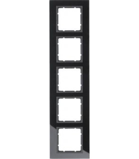 Рамка на 5 постов, Berker B.7, стекло, черный 10156616