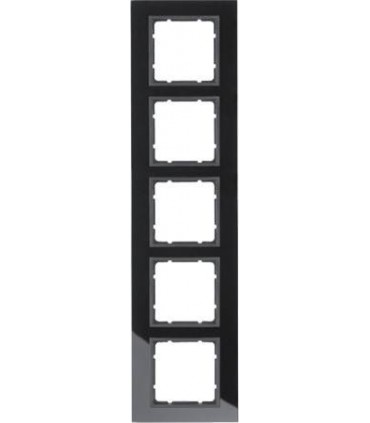 Рамка на 5 постов, Berker B.7, стекло, черный 10156616