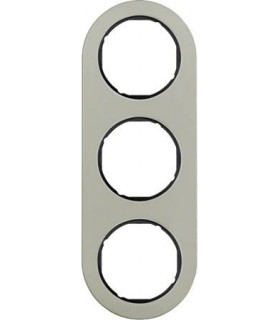 Рамка на 3 поста, Berker R.classic, нержавеющая сталь, черный 10132004