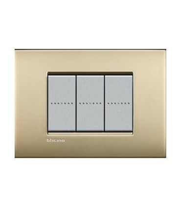 Выключатель Bticino Living-Light Рамка AIR Матовое золото-OF LNC4802OF