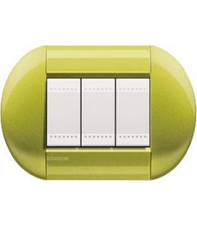 Выключатель Bticino Living-Light рамка овал Лимон-CT LNB4802CT