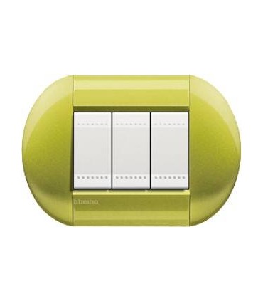Выключатель Bticino Living-Light рамка овал Лимон-CT LNB4802CT