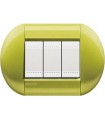 Выключатель Bticino Living-Light рамка овал Лимон-CT LNB4802CT