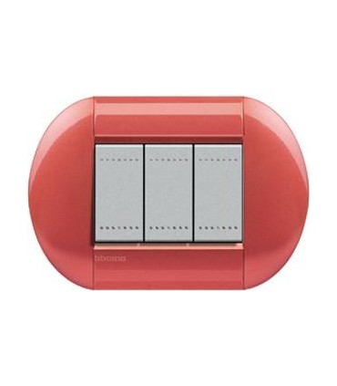 Выключатель Bticino Living-Light рамка овал Малина-SS LNB4802SS