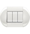 Выключатель Bticino Living-Light рамка овал Белый-BI LNB4802BI