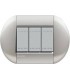 Выключатель Bticino Living-Light рамка овал Алюминий-TE LNB4802TE