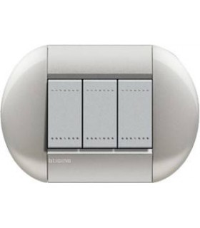 Выключатель Bticino Living-Light рамка овал Алюминий-TE LNB4802TE