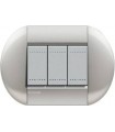 Выключатель Bticino Living-Light рамка овал Алюминий-TE LNB4802TE