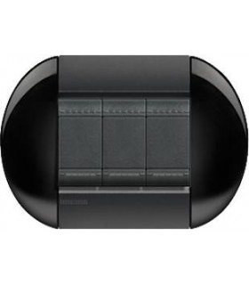 Выключатель Bticino Living-Light рамка овал Черный-SM LNB4802SM