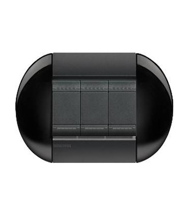 Выключатель Bticino Living-Light рамка овал Черный-SM LNB4802SM
