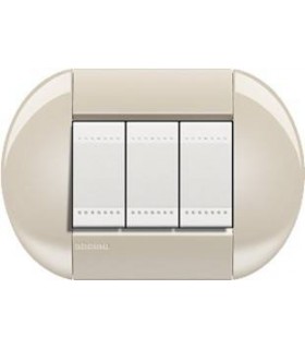 Выключатель Bticino Living-Light рамка овал Кремовый-CL LNB4802CL
