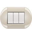 Выключатель Bticino Living-Light рамка овал Кремовый-CL LNB4802CL