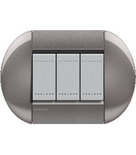 Выключатель Bticino Living-Light рамка овал Серый-TG LNB4802TG