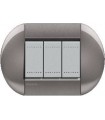 Выключатель Bticino Living-Light рамка овал Серый-TG LNB4802TG